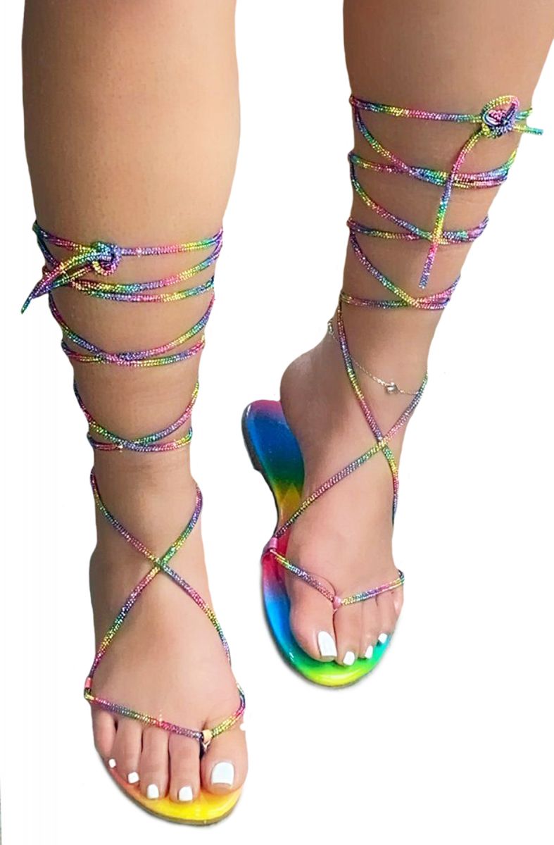 LILIANAS SHOES Carnival15 TieUp Thong Sandals CARNIVAL15RAIN