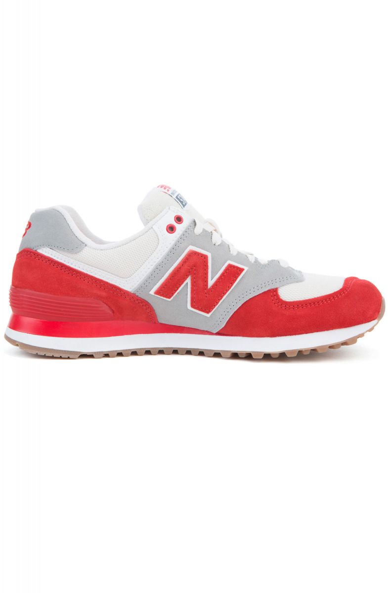 NEW BALANCE The 574 Retro Sport Sneaker in Chinese Red and Silver Mink ...