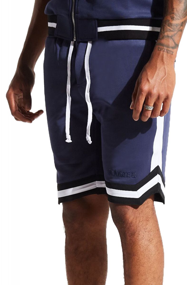 THE KARTER COLLECTION James Shorts in Navy/White KRTRSMR18-14 - Karmaloop