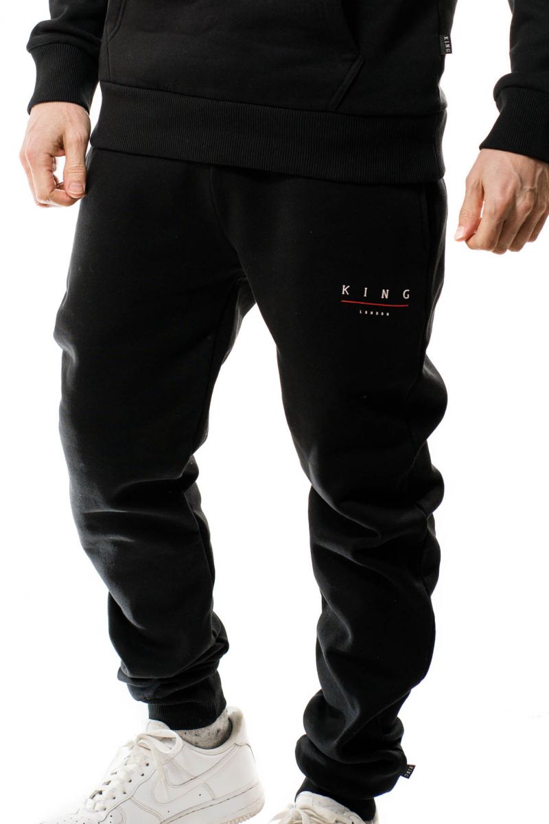 gym king tracksuit bottoms black