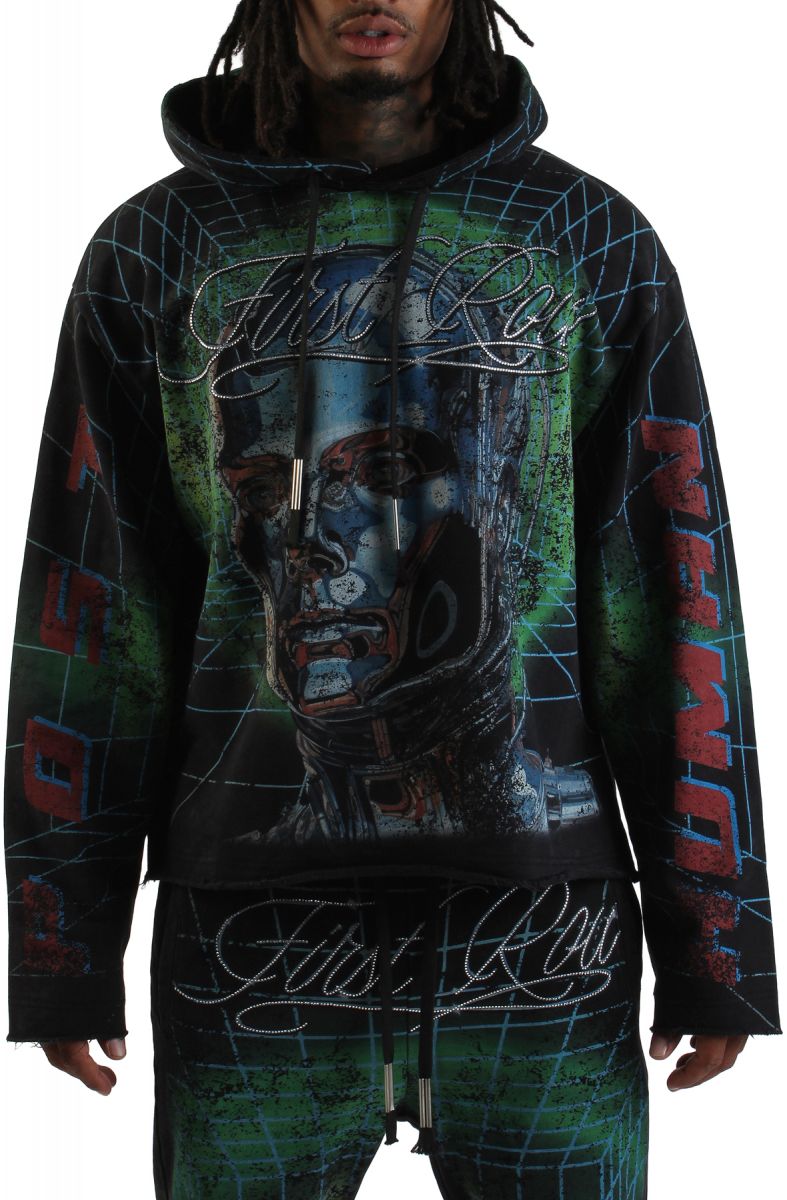 FIRST ROW Post Human Matrix Hoodie FRF2499-BLK - Karmaloop