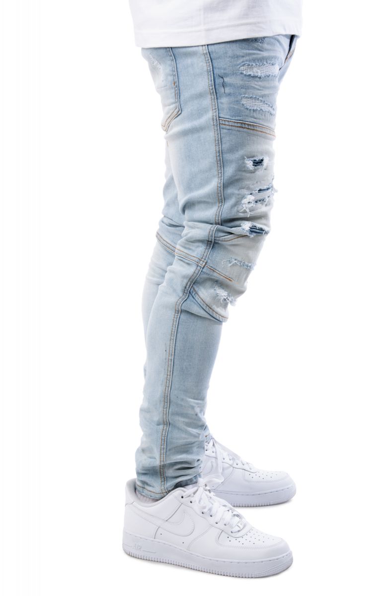 FBRK Greyson V3 Moto Knee Jeans -10822ICE - Karmaloop