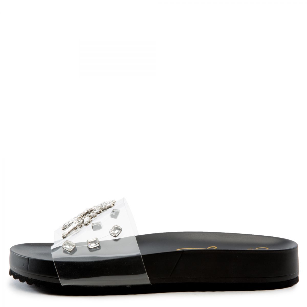 MACHI FOOTWEAR INC Brea Rhinestone Slides BREA-BLK - PLNDR