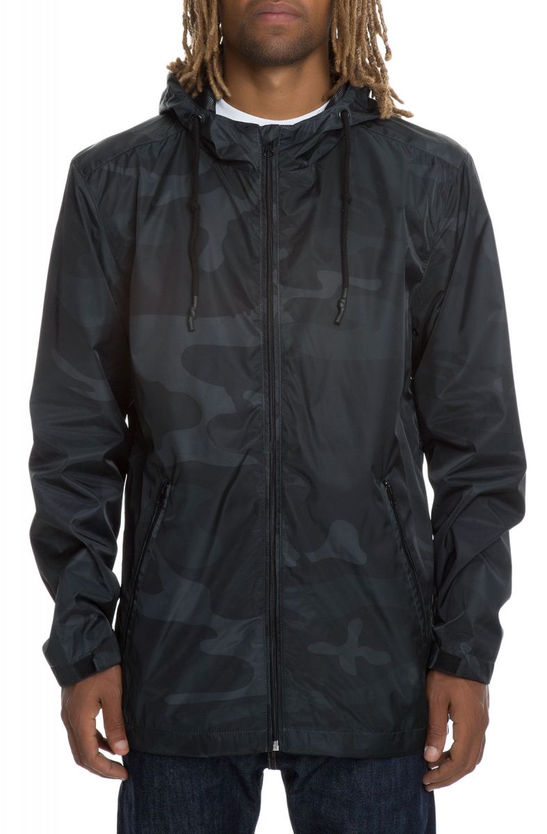 THE TRADE COLLECTIVE The Marauder Nylon Fullzip windbreaker in Blackout ...