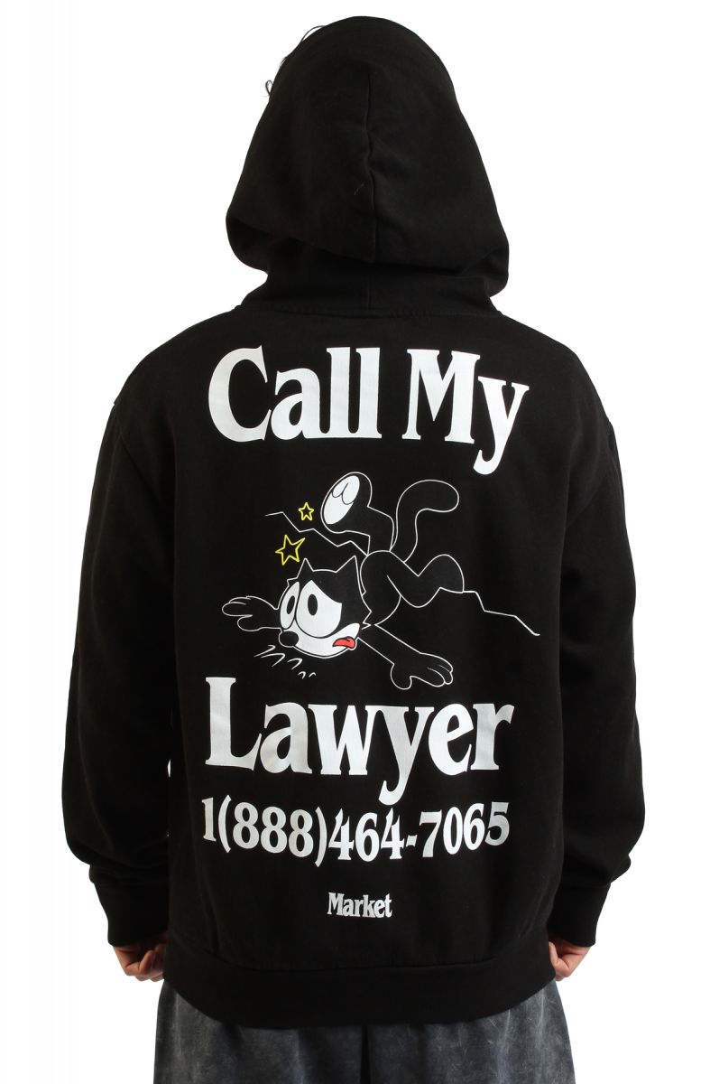 MARKET Felix The Cat Call My Lawyer Hoodie MKT25FW-HD0560BLK