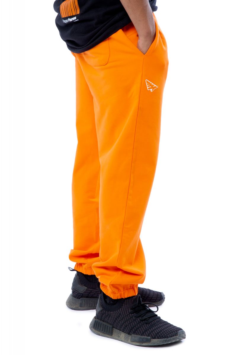 orange and black sweatpants