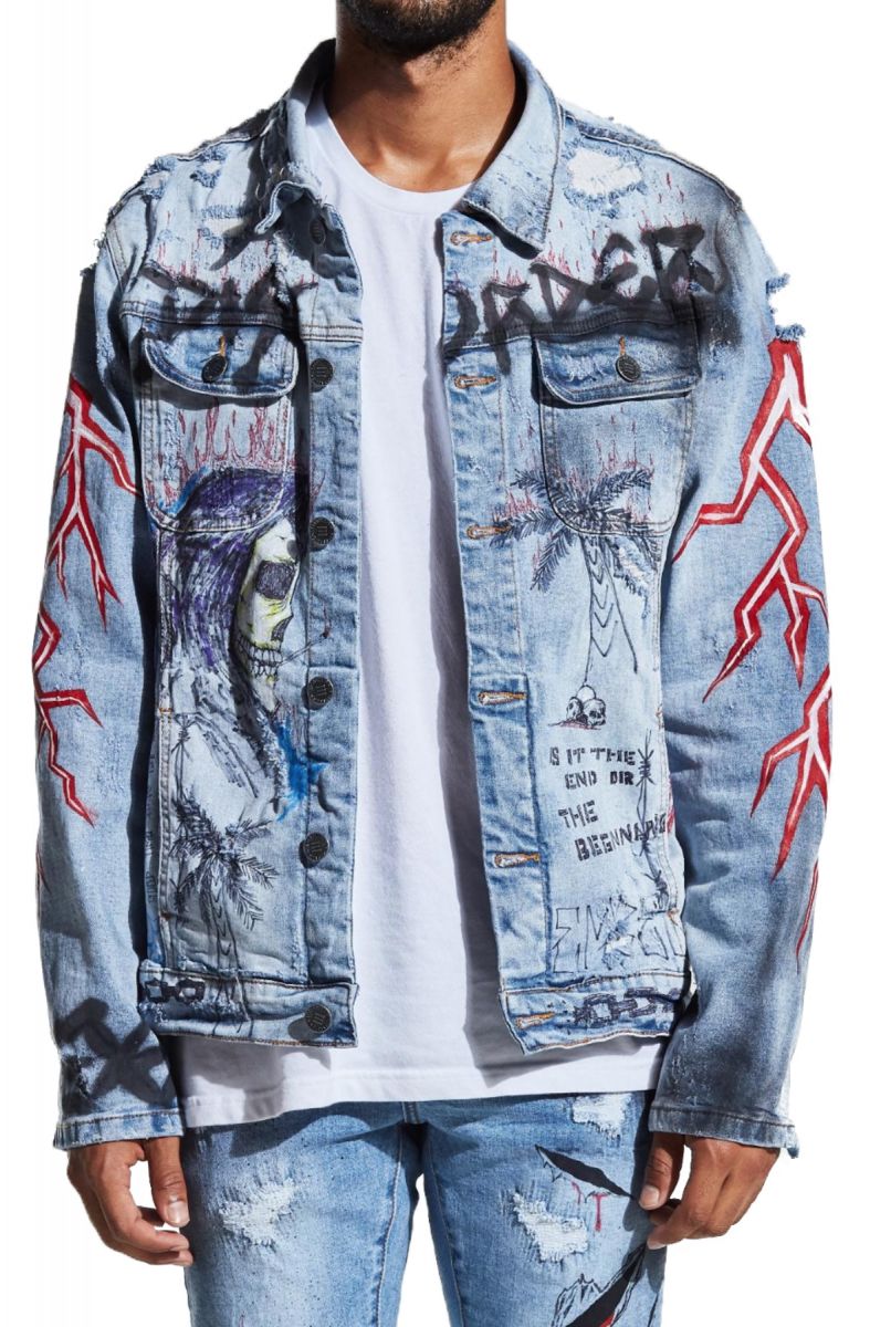 graphic jean jacket