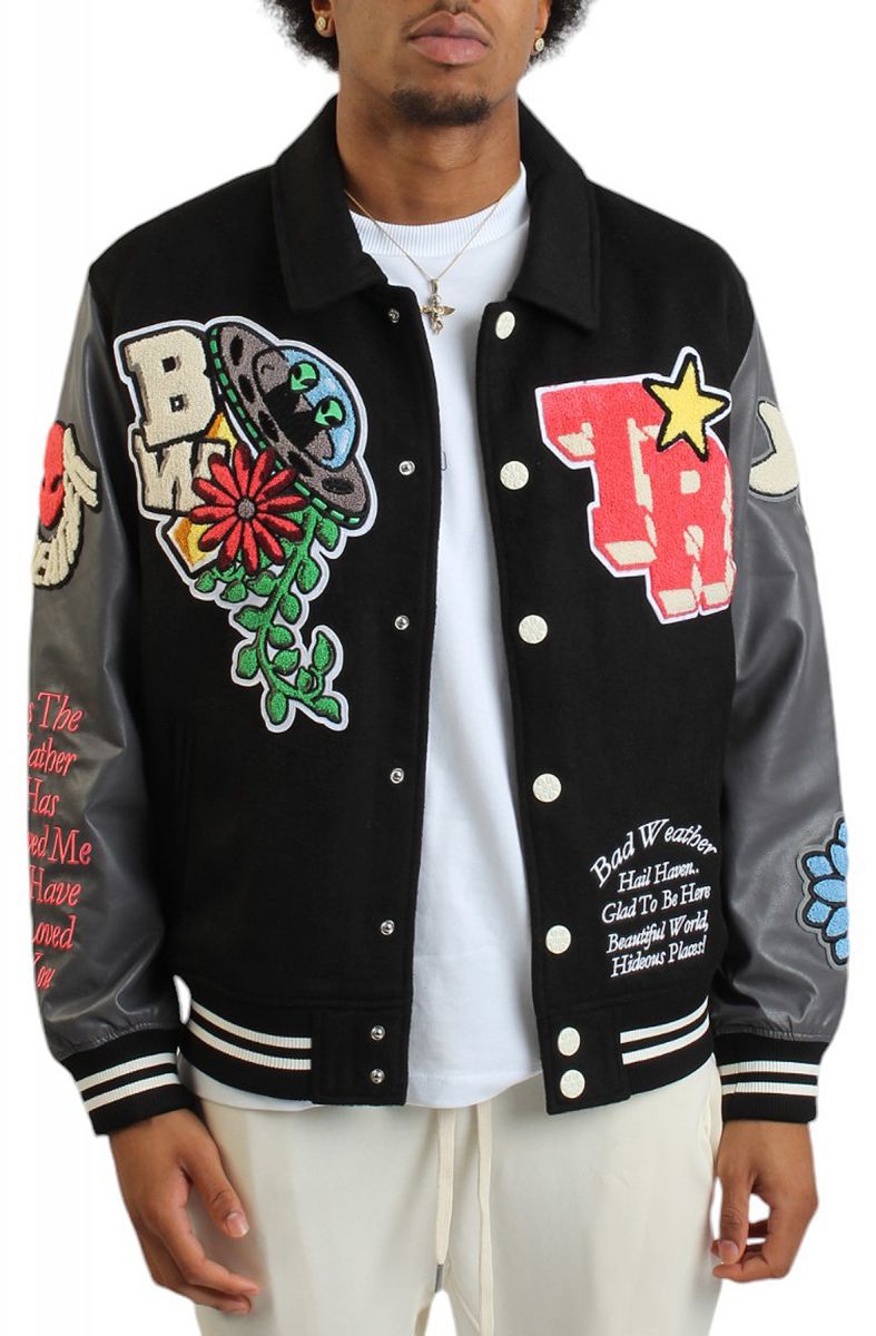 TRUE RELIGION Bad Weather X True Religion Varsity Jacket 108584