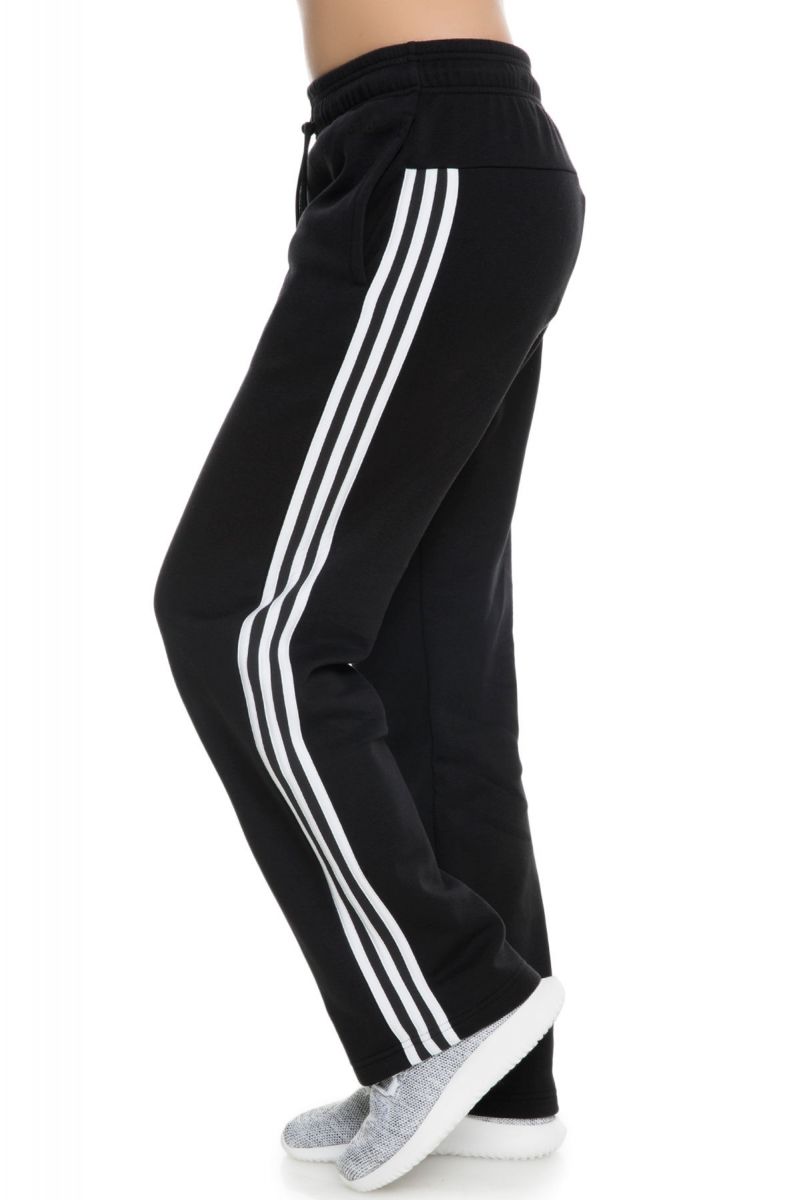 adidas womens 3 stripe pants black