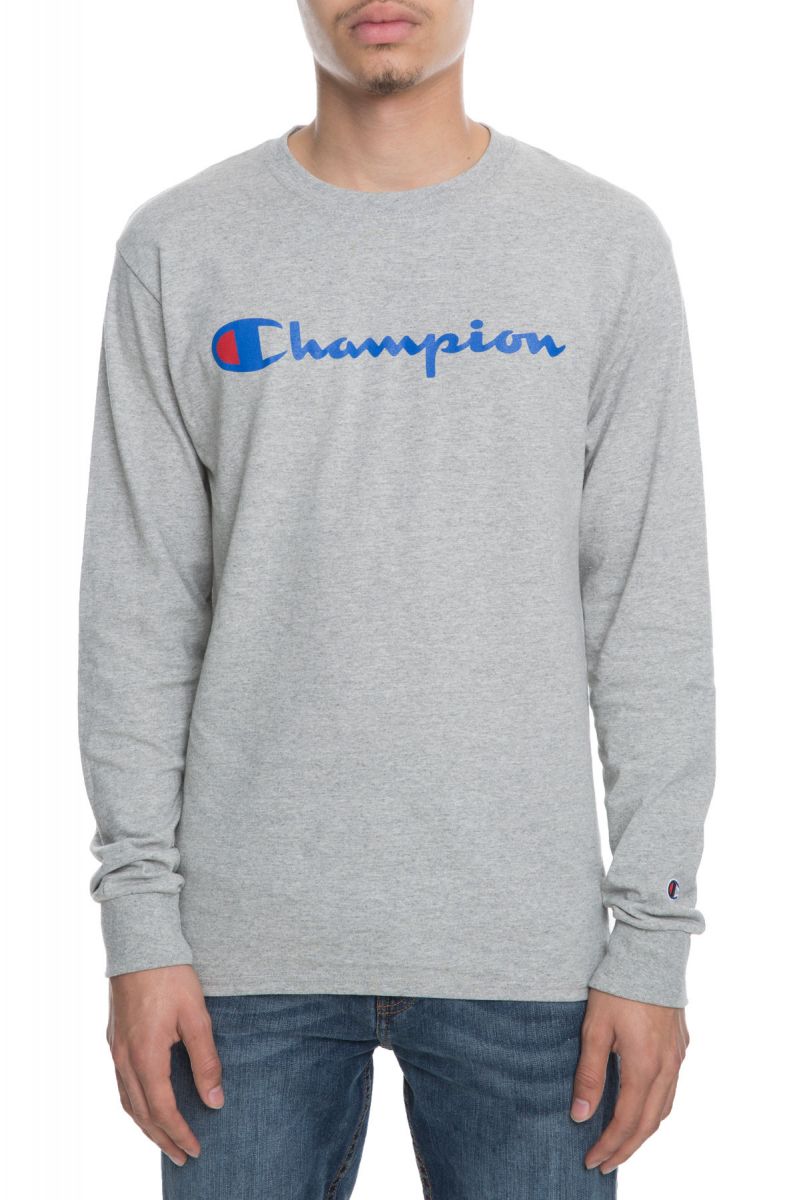 champion patriotic script long sleeve t-shirt