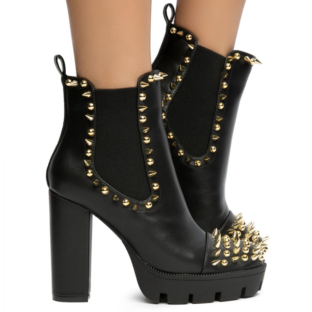 nude chunky booties