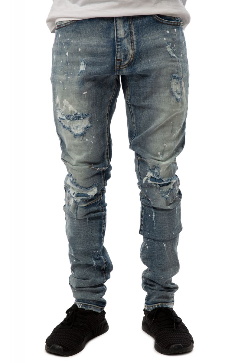 SMOKE RISE Orient Blue Distressed Jeans JP20738-OBLUE - Karmaloop