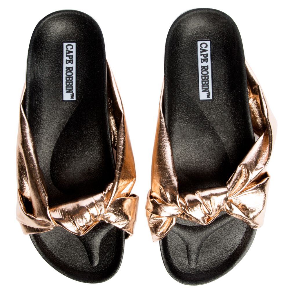 Cape Robbin Cape Robbin Moira Rose Gold Slides Rose Gold Moira