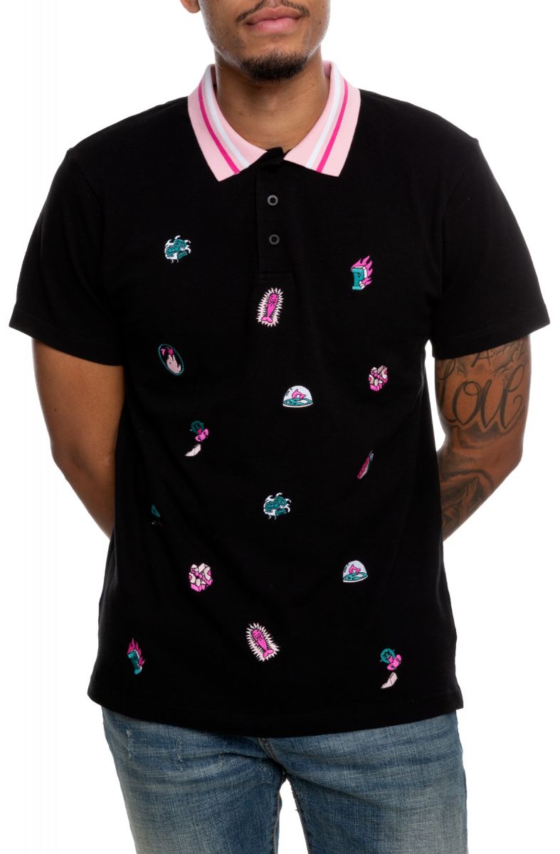 PINK DOLPHIN Climate Change Polo in Black AF1944CCPBL - Karmaloop