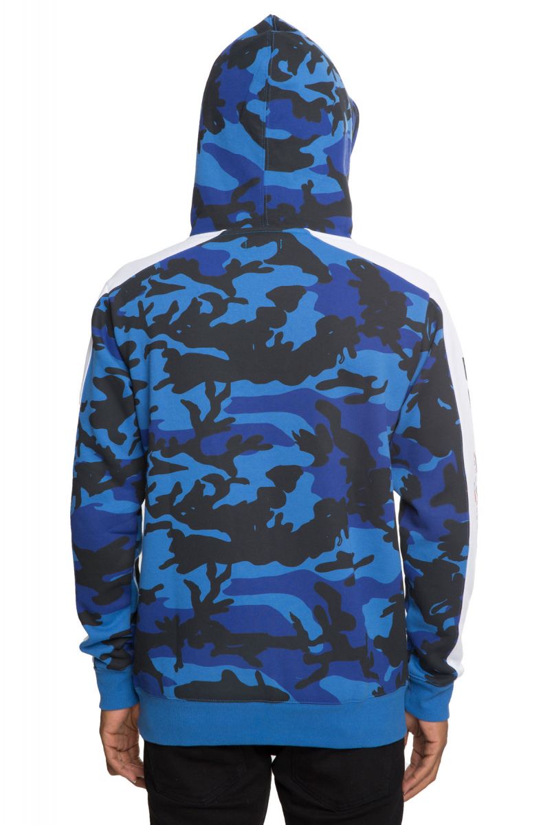 DOPE The Off Season Pullover Hoodie in Blue Camo D1017-J214-BLU - PLNDR