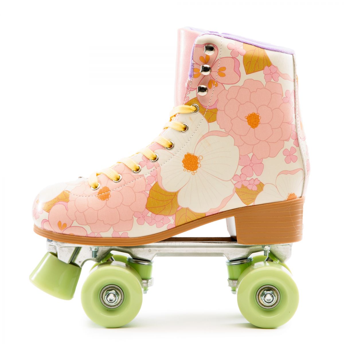 COSMIC SKATES Archie-59 Floral Print Roller Skates ARCHIE-59-PNK 