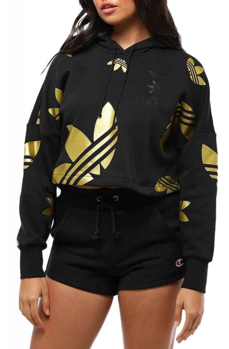 adidas large logo cropped hoodie