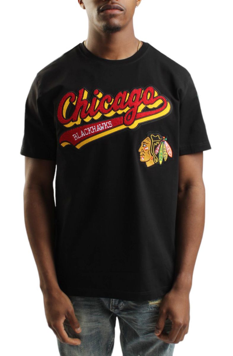 T-shirt Officiel Chicago Blackhawks - Modèle Icon Noir - Taille S à 3XL