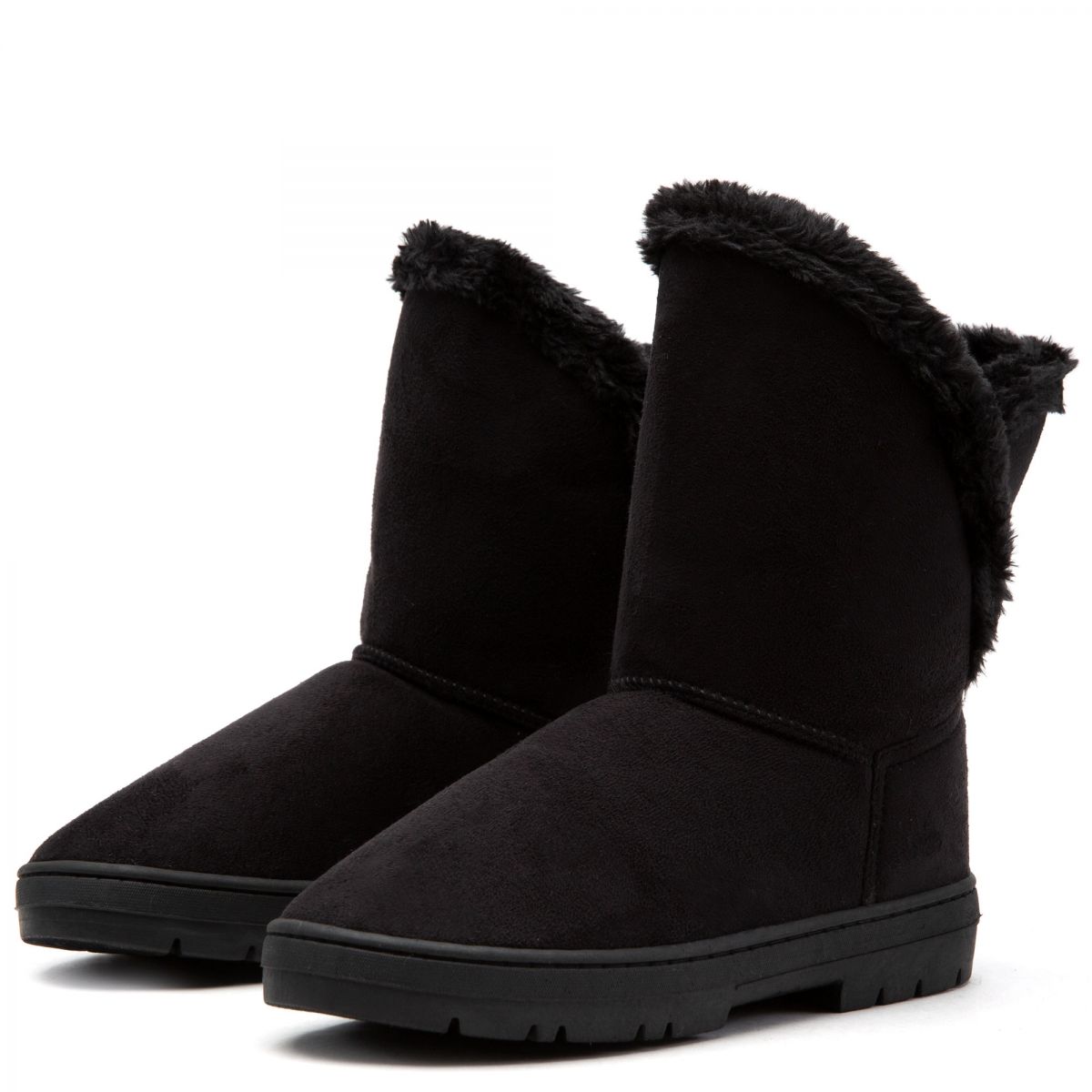 casual flat boots with fur