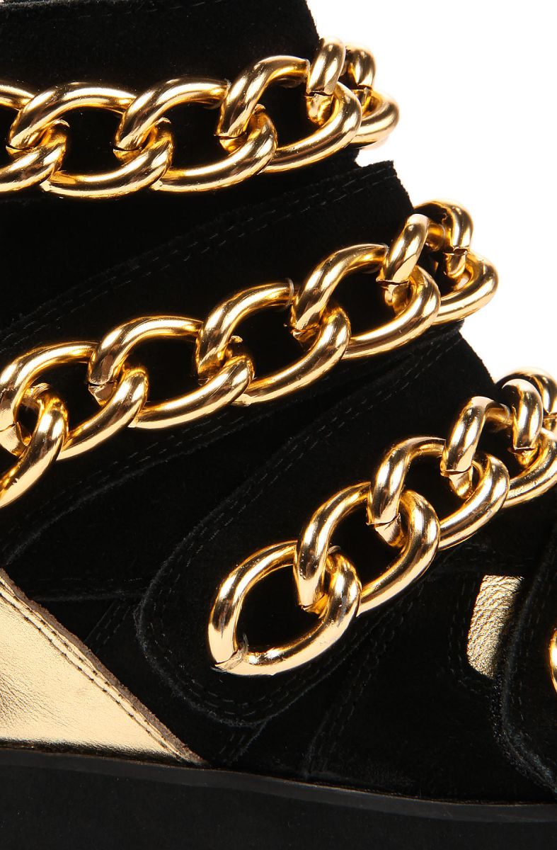 JEFFREY CAMPBELL The Chain in Suede and Gold ALMOST- CHAIN-BLK-GLD - Karmaloop