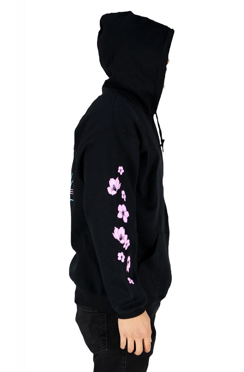 riot society flamingo blossom mens hoodie