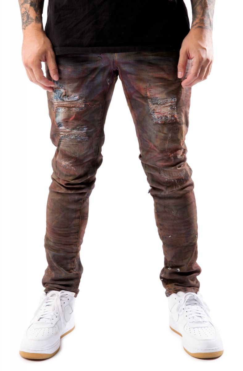 FOREIGN LOCALS Pimento Acid Dyed Jeans FL-1906BURG - Karmaloop