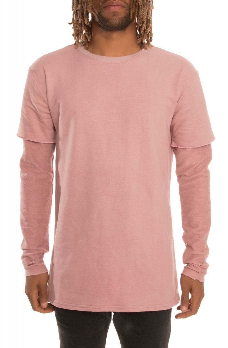 HIGH CALIBER The Double Layer LS French Terry Shirt in Plum HCFTDBL