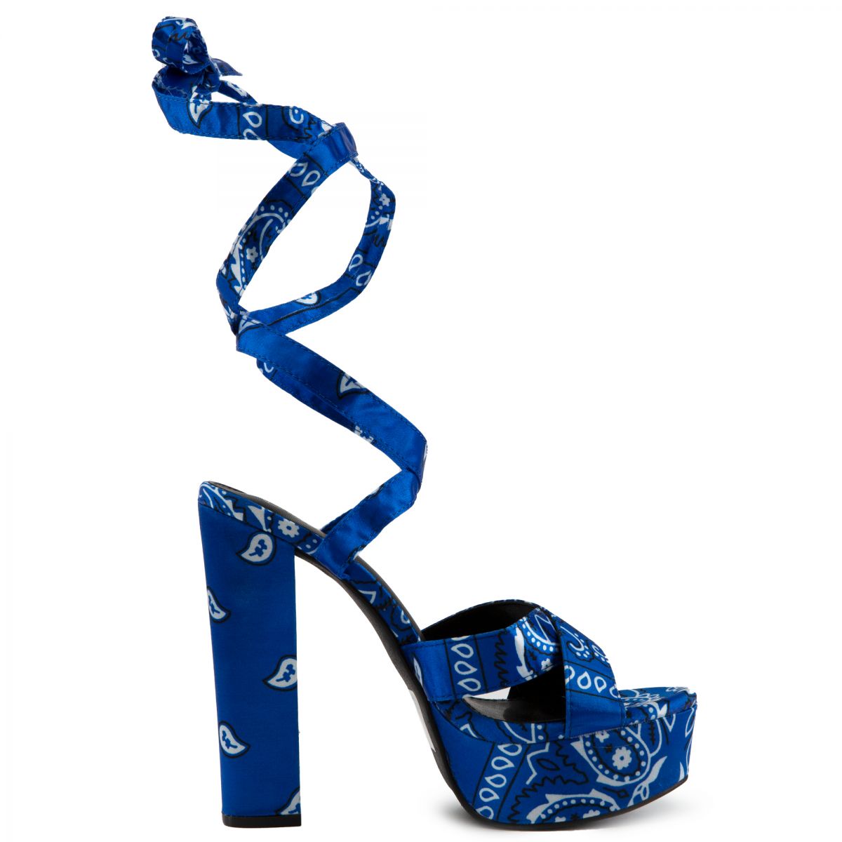 black bandana platform heels