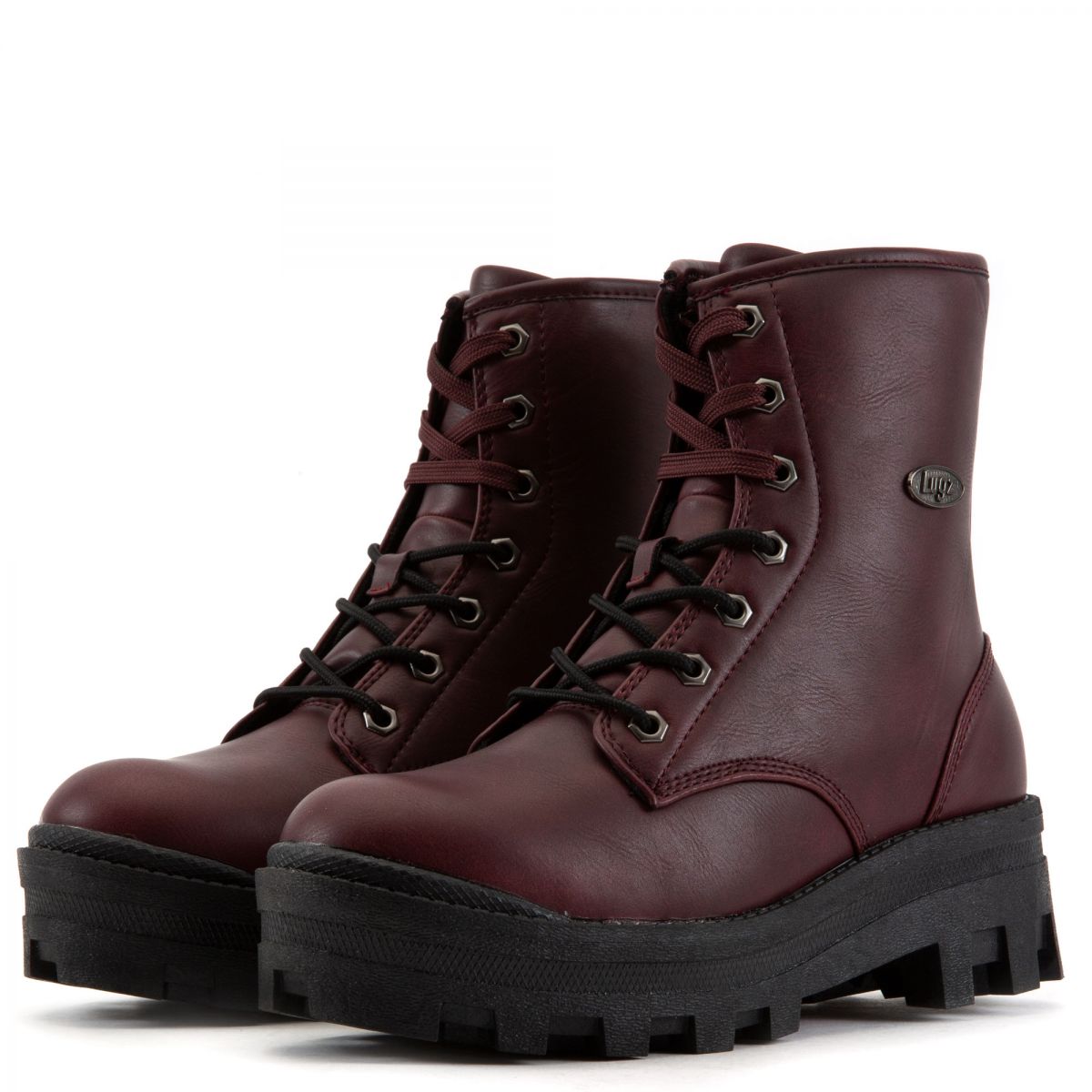 Lugz Women's Brace Hi Combat Boot - 6 Inch Round Toe Work Boot, Slip Resistant With Padded Insole & Collar