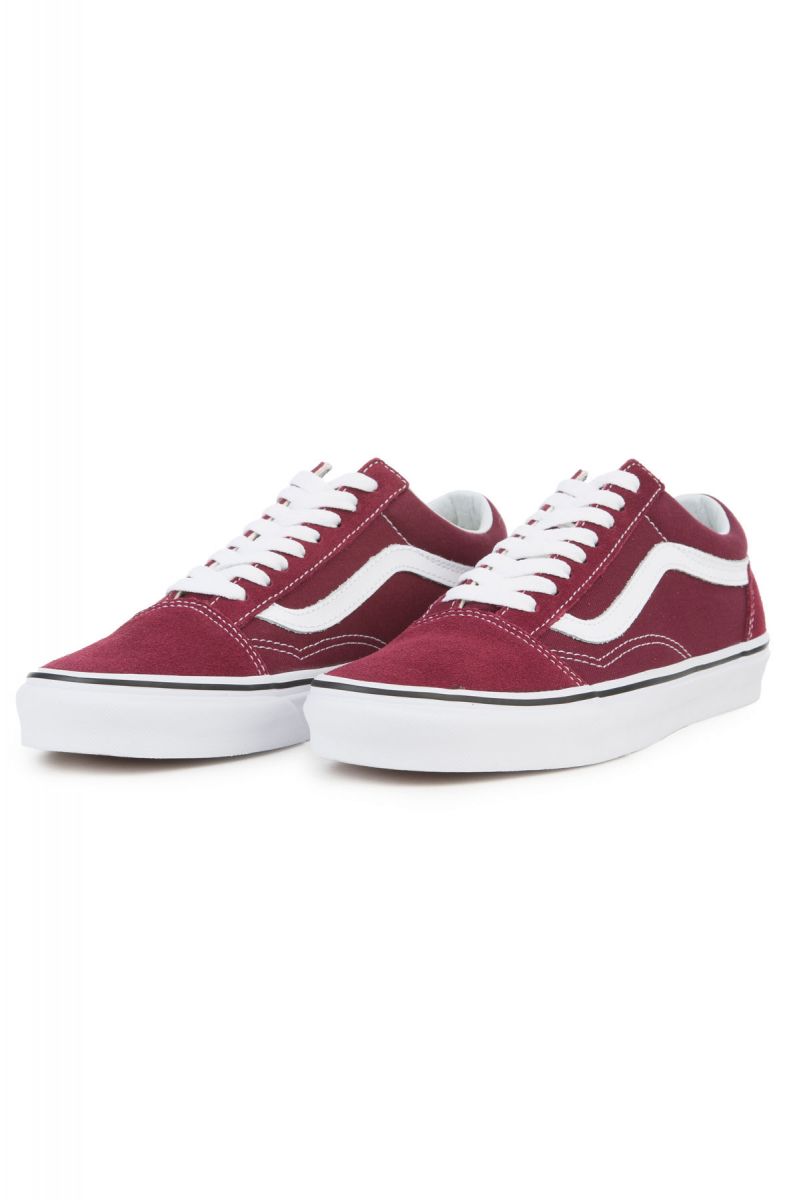 VANS The Women's Old Skool in Burgundy and True White VN0A38G1QSQ-BUR - Karmaloop