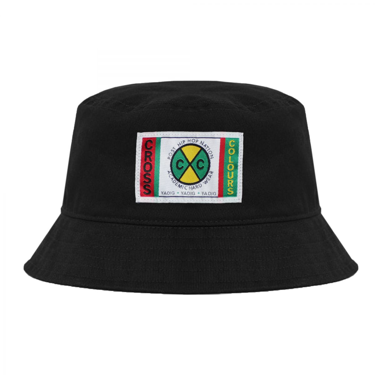 Cross Colours Cross Colours Label Patch Bucket Hat - Black Men Os - Streetwear -  - Hats Os