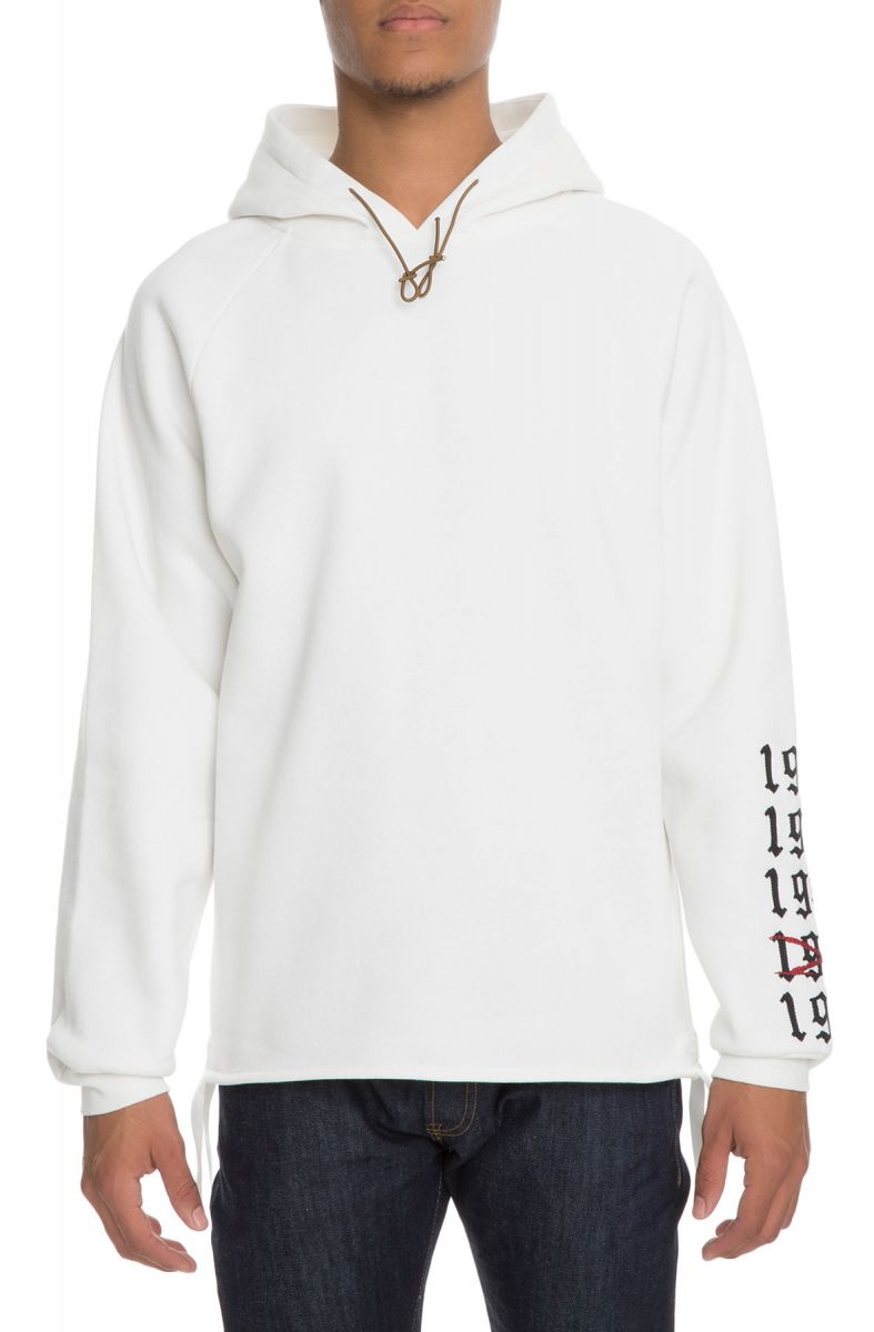DETACHE LABS The Racer Pullover Hoodie in White PS17RHWH - PLNDR
