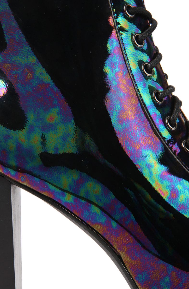 black iridescent shoes