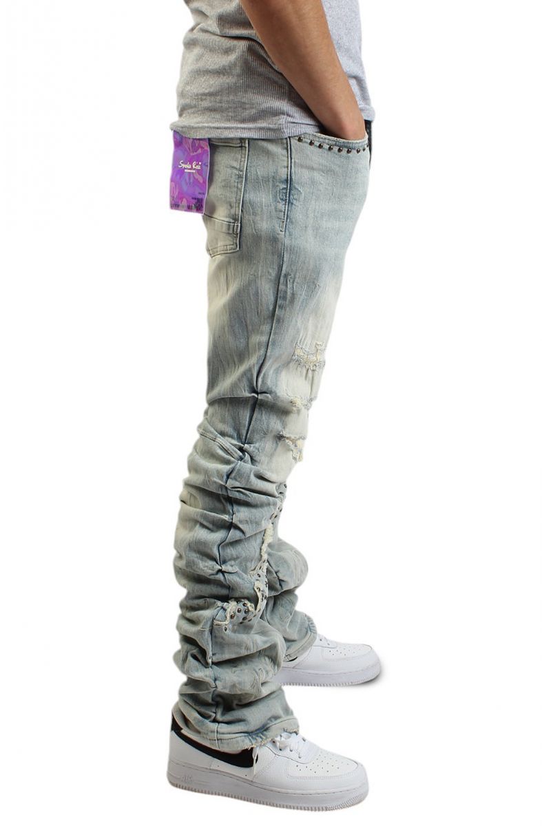 SMOKE RISE Milky Way Flared Jeans JP24622SK-MBLUE - Karmaloop