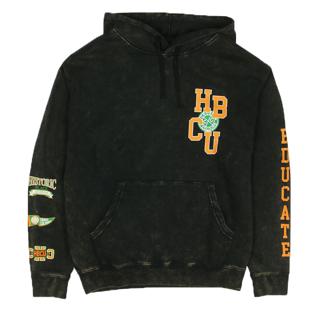 CROSS COLOURS X HBCU Educate Pullover Hoodie - Black Mineral C80223EDU ...