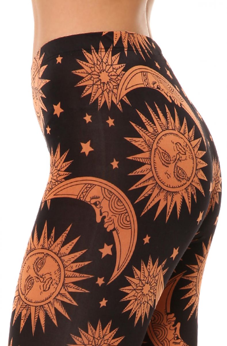 Sun Pattern Print Women Leggings