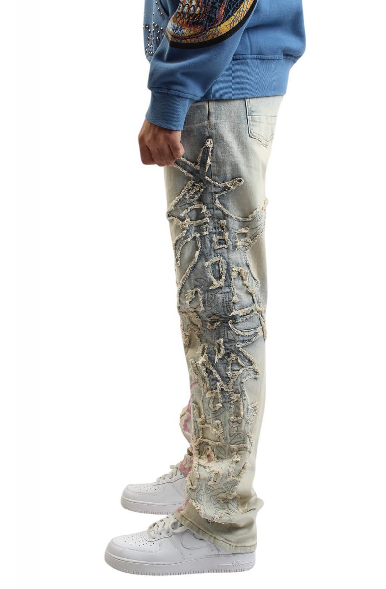 SMOKE RISE Dystopia Straight Denim Jeans JP25126SK-OMBRE - Karmaloop