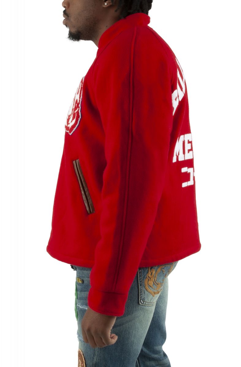 BILLIONAIRE BOYS CLUB Helmet Varsity Jacket 831-1401RED - PLNDR