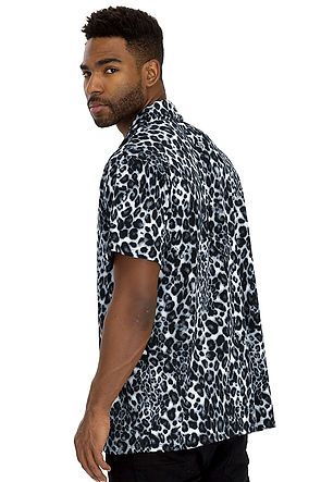leopard button down men