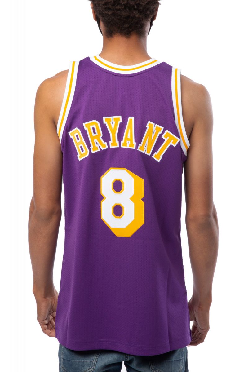 Mitchell And Ness Men NBA Los Angeles Lakers Road 1996-97 Kobe Bryant  Authentic Jersey purple