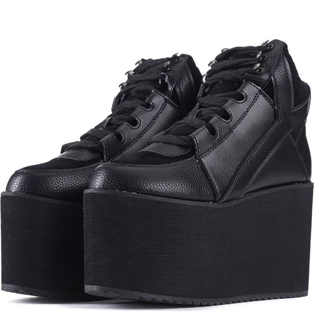 YRU Y.R.U. for Women: Qozmo Hi Black Platform Sneakers QOZMO HI BLACK ...