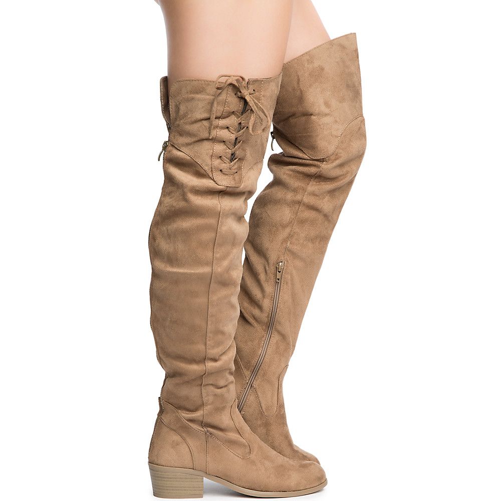 SOLE LA VIE Merry-53 Over The Knee Boot MERRY-53/TAUPE - PLNDR