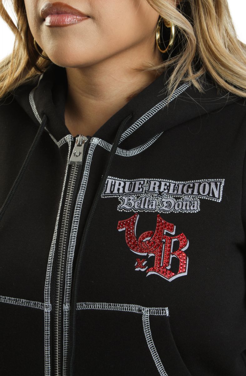 TRUE RELIGION True Religion X Bella Dona Crystal Shrunken Zip