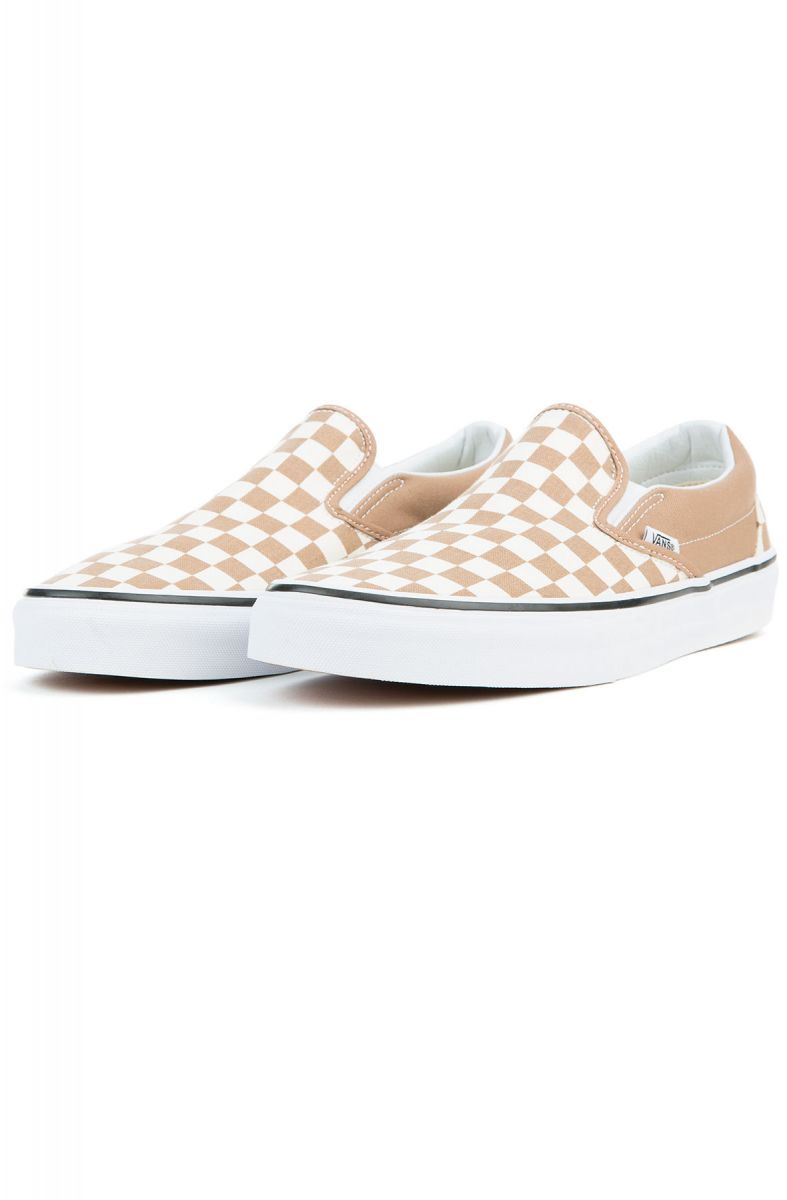 vans checkerboard slip on tigers eye