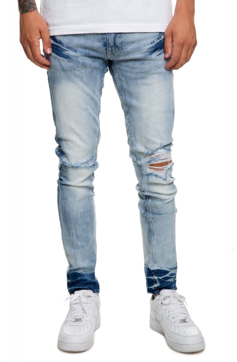 JORDAN CRAIG Sean Knee Rip Jeans in Ice Blue JM3297-ICE - Karmaloop