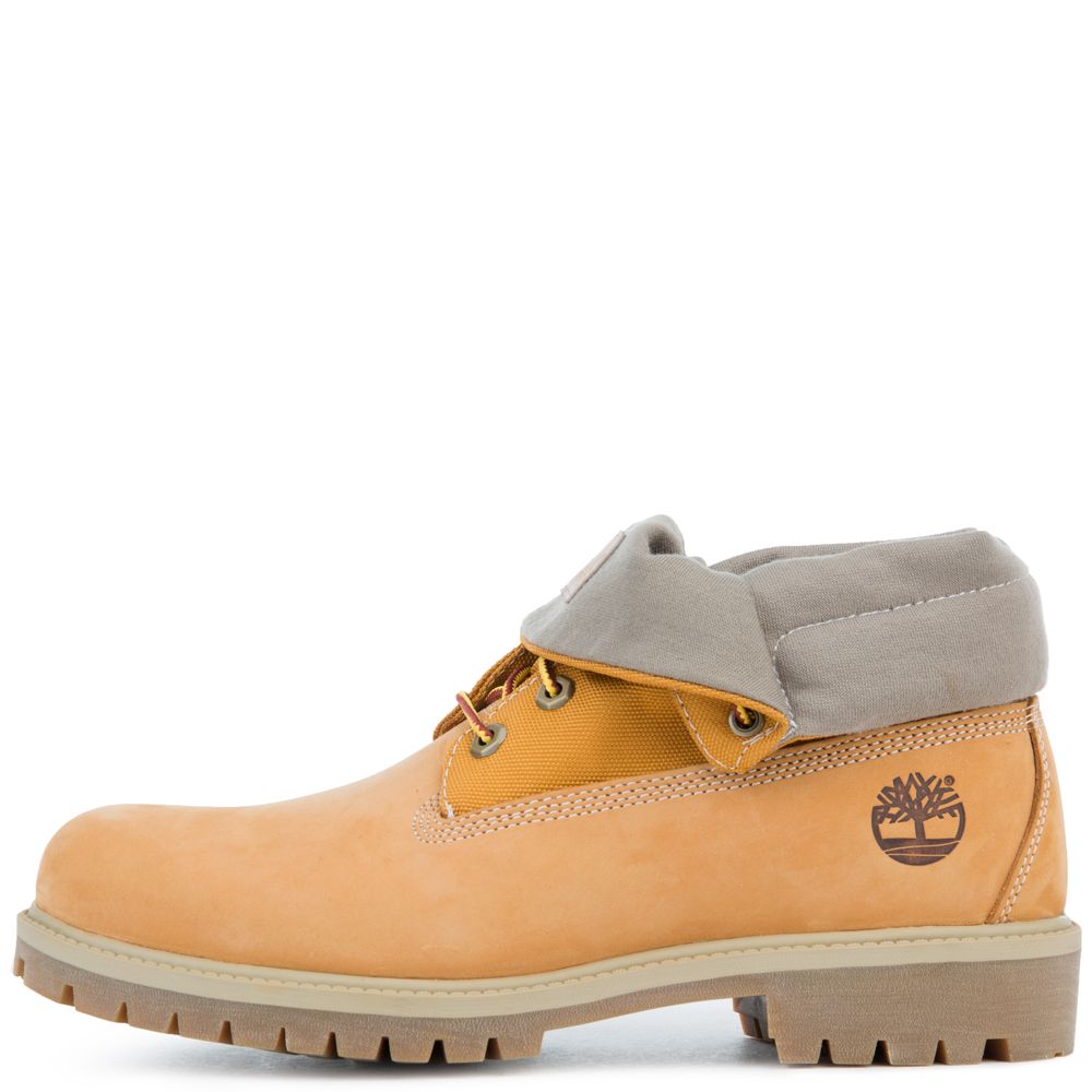 timberland flannel roll top boots