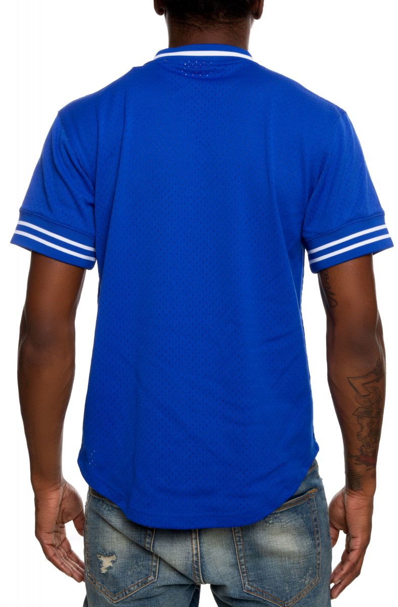 Los Angeles Dodgers Mitchell & Ness Blue Mesh V Neck Jersey Mens Small
