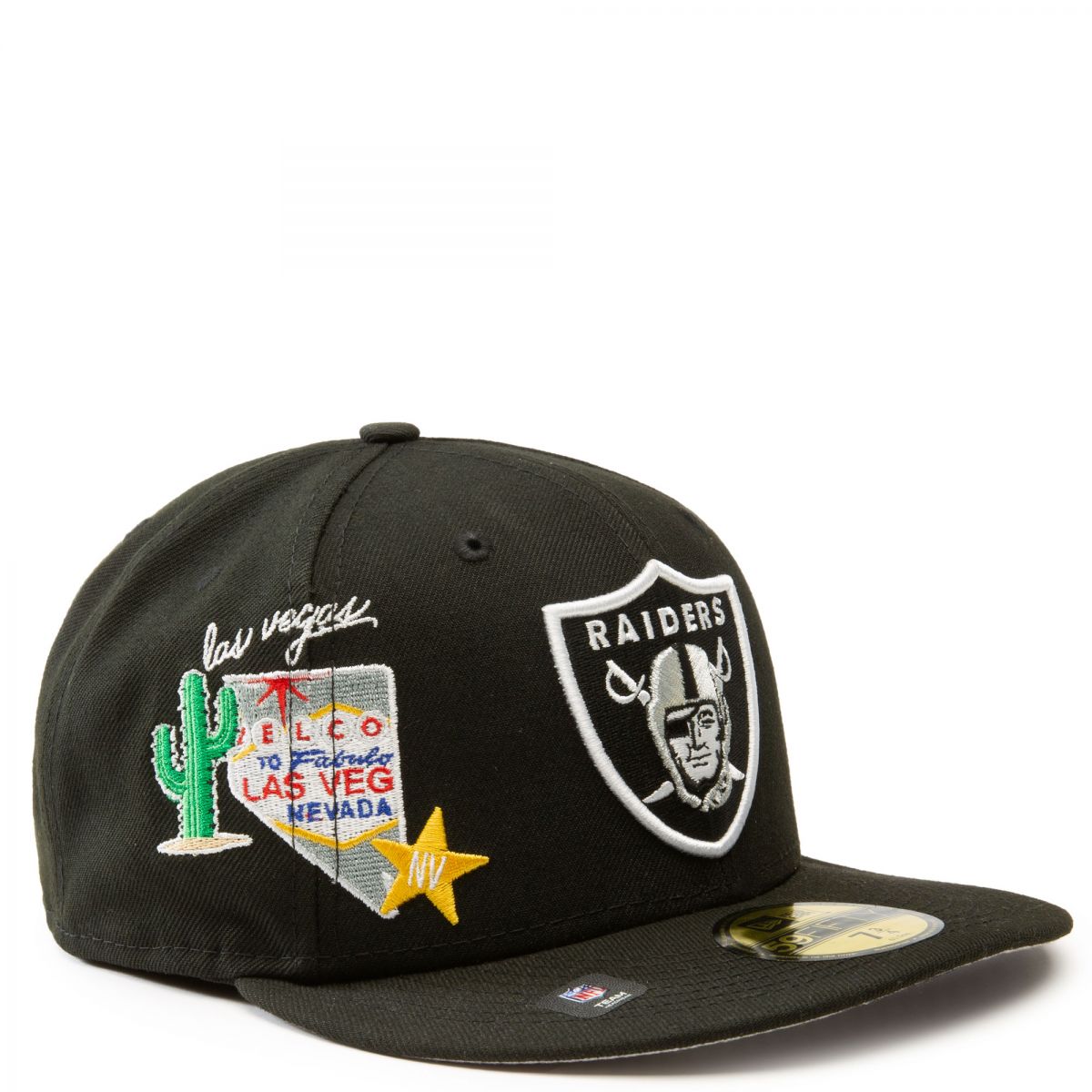 Men's New Era Black Las Vegas Raiders City Cluster 59FIFTY Fitted Hat