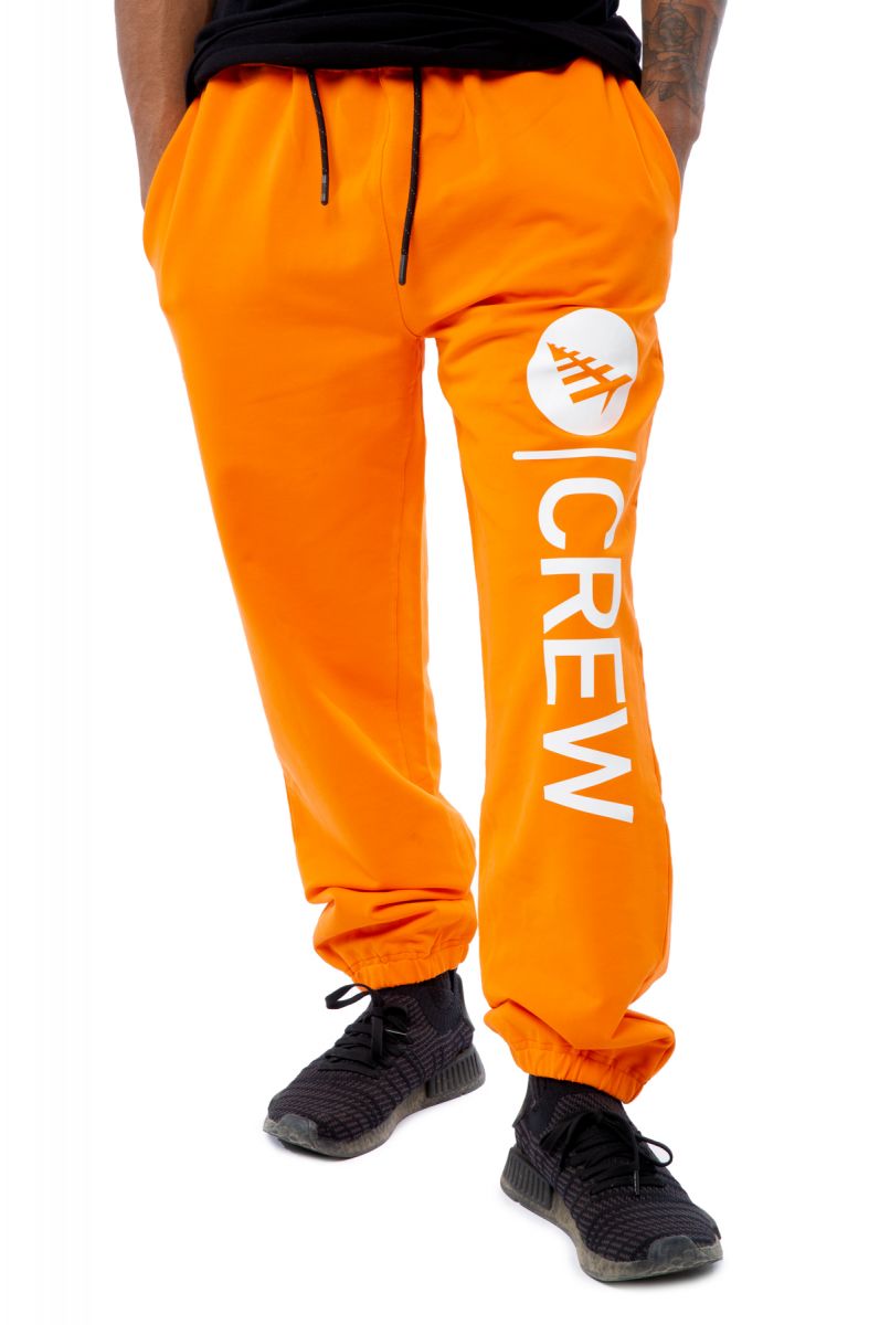 orange and black sweatpants