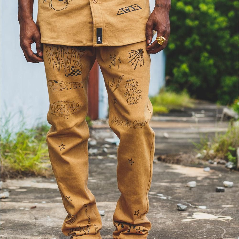 8&9 MFG CO. Scribblez Work Pants Tan PSSCRTAN-TAN - Karmaloop 8&9 MFG CO. Scribblez Work Pants Tan PSSCRTAN-TAN - Karmaloop